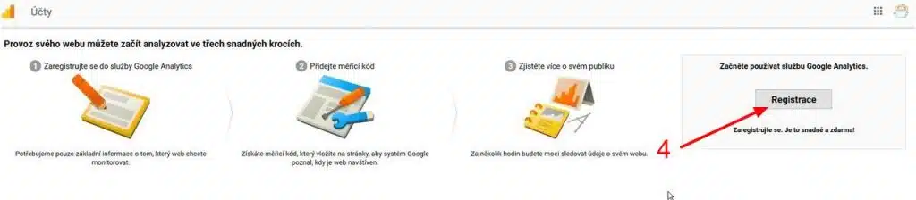 Registrace do Google Analytics