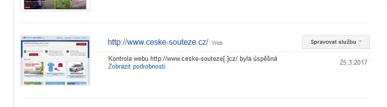 Search Console - útočná stránka