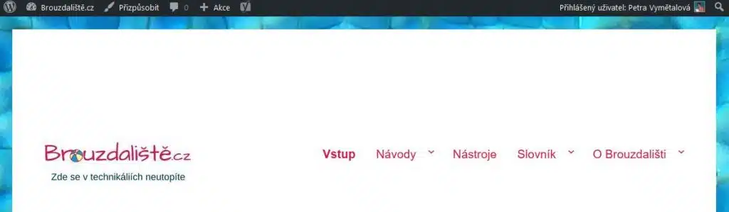 Navigační lišta ve WordPressu