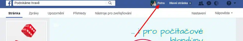 vlastní profil na Facebooku