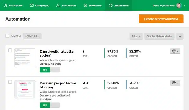 MailerLite - automatizace
