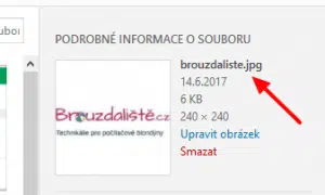 Soubor s diakritikou po přejmenování