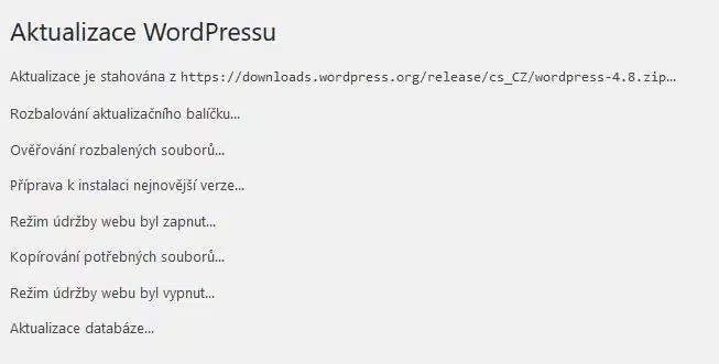 jak aktualizovat WordPress