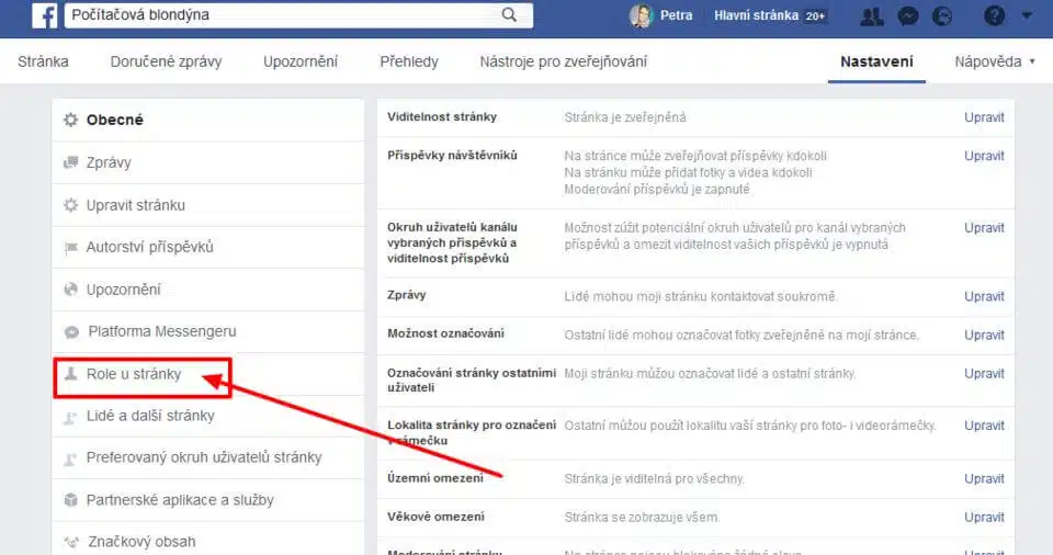 Jak přidat 2. správce facebookové stránky