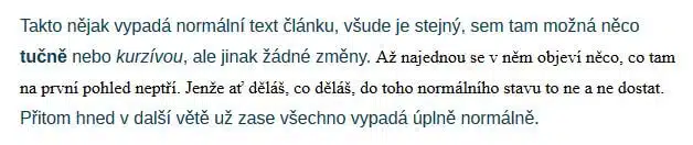 špatně naformátovaný text ve WordPressu