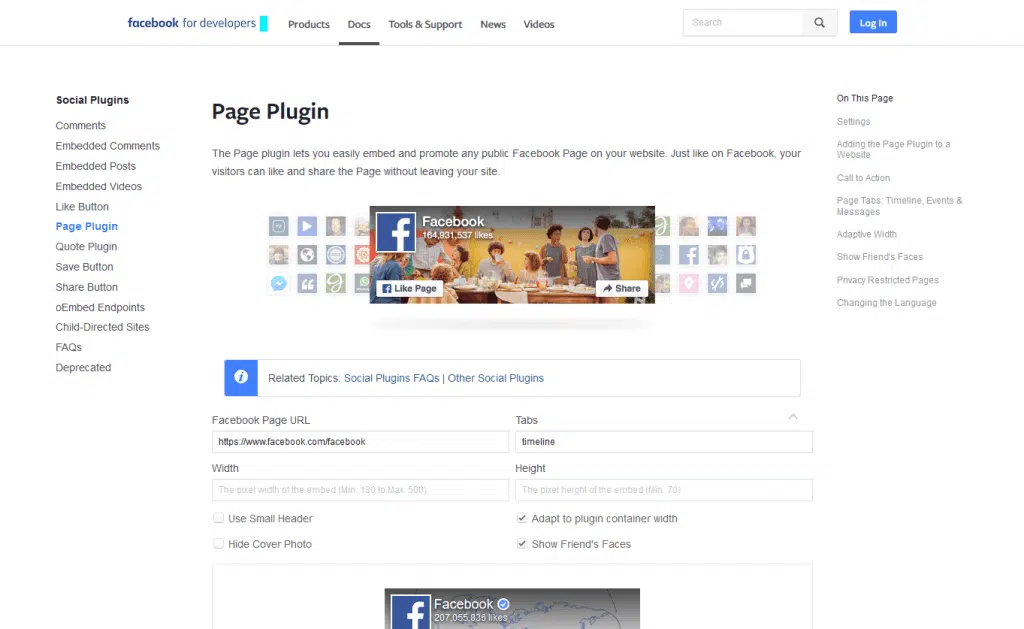 Facebook Page Plugin získat kód