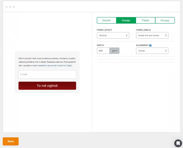 MailerLite Classic legacy form editor
